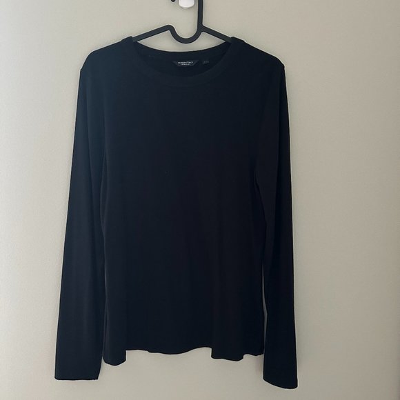 Ribbed black full sleeve tshirt, Size M - Picture 1 of 2